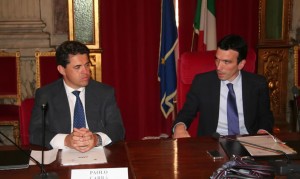 Paolo Carrà, preisdente Ente Naizonale Risi, con il ministro delle Politiche Agricole, Maurizio Martina