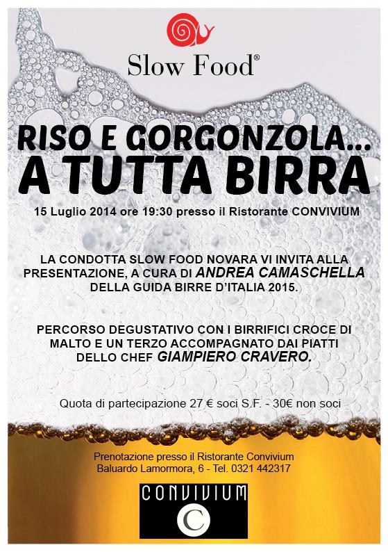 Riso e gorgonzola a tutta birra con Slow Food