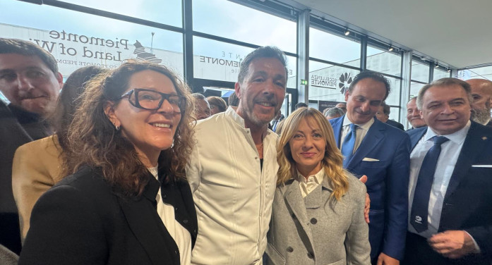 Per Giorgia Meloni al Vinitaly menù tutto piemontese